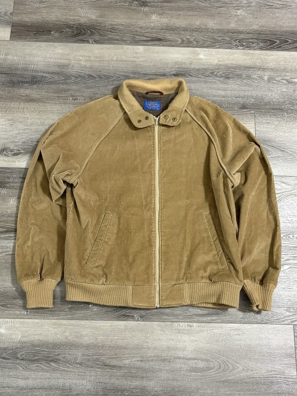 Vintage Pendleton Country Traditionals Brown Corduroy Bomber Jacket - Mens Large